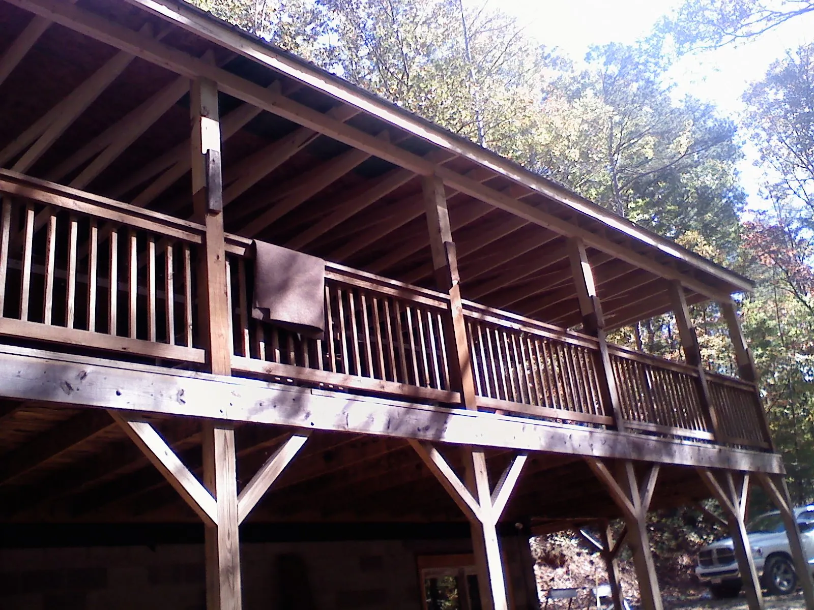 Timber framing under a new elevated porch and deck — Roof Leak Repair in Red Rock by Roofing Brothers